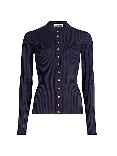 Кардиган Jil Sander из сверхтонкого шёлка без швов с длинными рукавами и воротником лодочкой, Италия 11024974