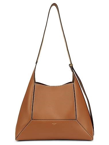 Jimmy Choo Средняя кожаная сумка-хобо с алмазным узором, регулируемым ремнем и магнитной застежкой 11022885