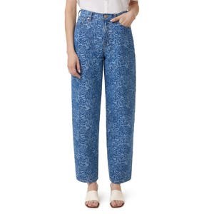 Джинсы Habitual с высокой талией и жаккардовым узором в виде роз, 70% хлопка, 30% полиэстера 10042482