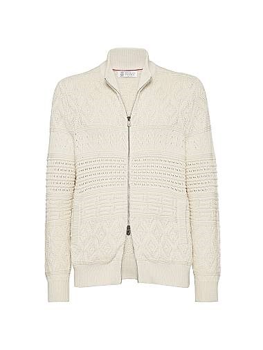 Кардиган с молнией из хлопка от Brunello Cucinelli с традиционной отделкой, Италия 11028473