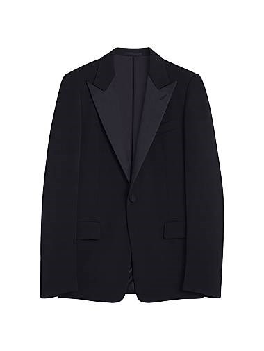 Пиджак-токсидо Lanvin из элитной шерсти с атласным воротником, модель Slim Fit, выполненный в Италии 11023501