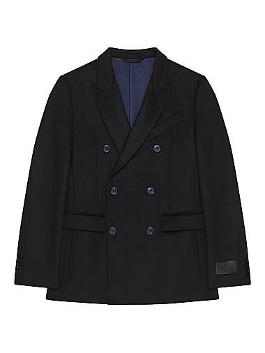 Двубортный пиджак Givenchy из двойной шерсти с заостренным воротником, классический крой, произведён в Италии 11027069