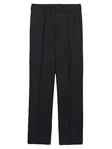 Широкие шерстяные брюки Prada с классическими деталями и скрытой застежкой-молнией 11011751