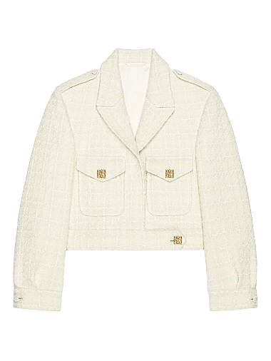 Жакет Givenchy из твида с деталью 4G, 94% шерсти, пуговицы из жидкого металла 11008941