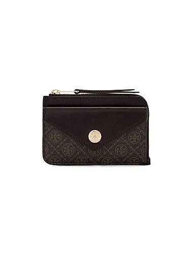 Tory Burch Картхолдер из покрытия с дизайном T Monogram, с несколькими карманами и отделениями для карт 11010752