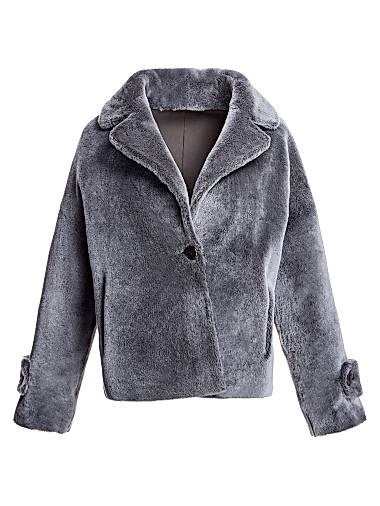 Двусторонняя дубленка из окрашенного ягненка Maximilian с меховой подкладкой и карманами 11027284