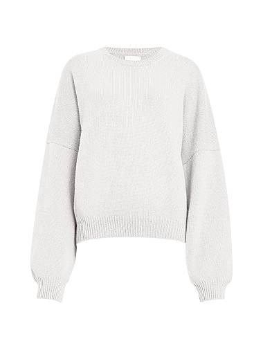 Кашемировый свитер Margaux от Khaite с круглым вырезом и длинными рукавами, 100% кашемир, Италия 11024057