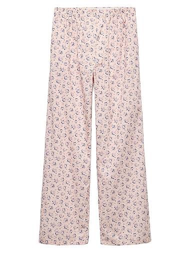 Штаны с цветочным принтом от Prada в стиле пижамных, на резинке, с запахом на пуговицах и карманами 11013549