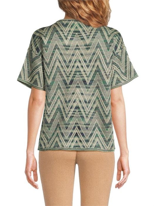 Пуловер с короткими рукавами от M Missoni: зигзагообразный узор, свободный крой, 47% вискоза, 40% шерсть 11024575