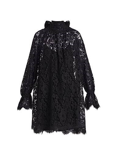 Chloe Мини-платье Chloe с ажурным воротником и завязкой на спине, 77% хлопок, 23% полиамид 11025813