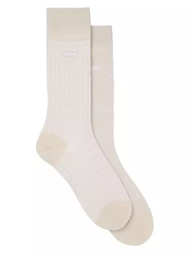 Набор мужских носков из хлопка Boss с усиленными пяткой и носком, два дизайна в одной упаковке 10043195