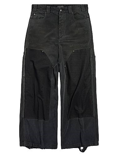 Джинсы Baggy Balenciaga из хлопкового денима с рваными элементами и 5 карманами, производство Италия 11016223