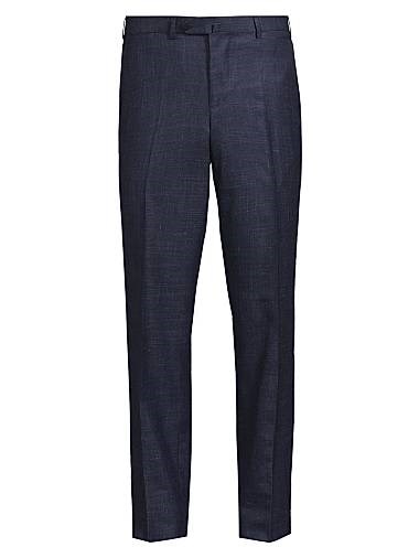 Брюки из ткани Isaia с защипами и удлинённым поясом, смесь кашемира, шерсти и шёлка, Италия 11029530