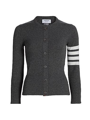 Классический кардиган из кашемира с 4 полосками от Thom Browne, с длинными рукавами и застежкой на пуговицы 11010382