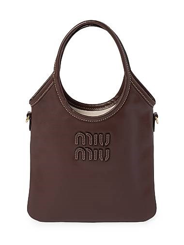 Miu Miu Сумка Ivy из натуральной кожи с ручками и регулируемым плечевым ремнем длиной до 115 см 11014581