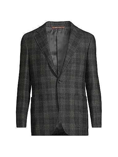 Приталенный пиджак Canali в клетку из 100% шерсти, Италия 11009416