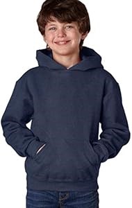 Молодёжный лонгслив с капюшоном Jerzees 996Y, 50% хлопок, 50% полиэстер - цвет винного хетера и морской волны - размер L 10022283