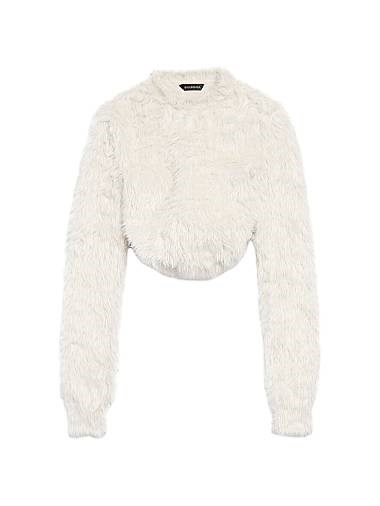 Кроп-топ Balenciaga из технической пряжи с длинными рукавами и узлом на спине, Италия 11015277