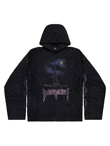 Худи Balenciaga Paris Moon с эффектом мятых складок, oversize, флис, Португалия 11024542