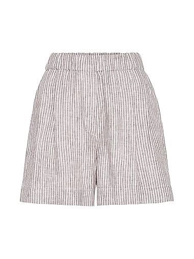 Шорты из лёгкого льна в полоску Brunello Cucinelli с карманами, 100% лён, производство Италия 11013865