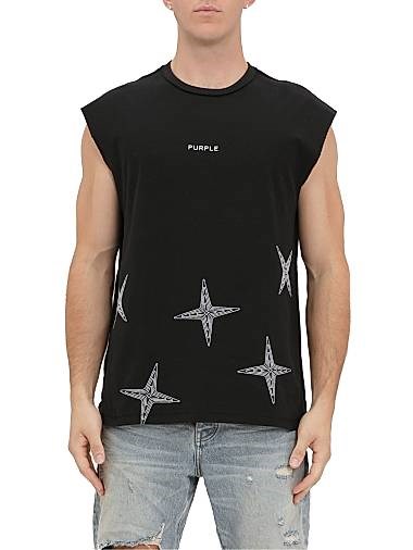 Purple Хлопковая безрукавка пурпурного цвета с вывязанными звёздными мотивами, 100% хлопок 11008871