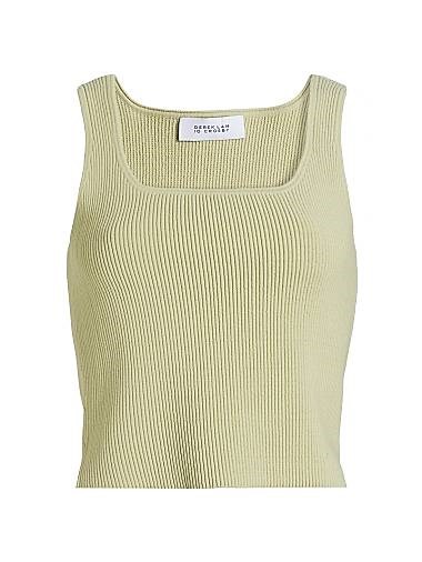 Топ Sain из рибаны Derek Lam с квадратным вырезом и бретельками, 62% вискозы, 18% нейлона 11011691