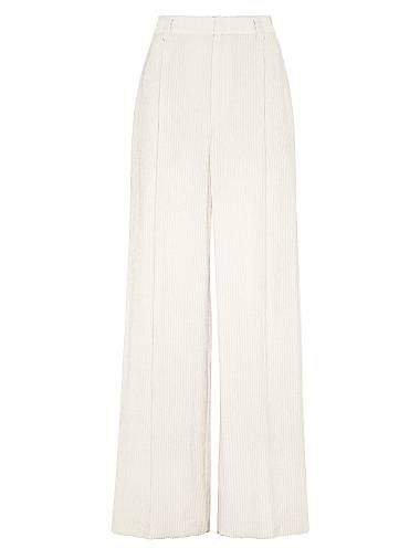 Брюки из флюидного кордюра с эластичным поясом и декоративными монили от Brunello Cucinelli, Италия 11014216