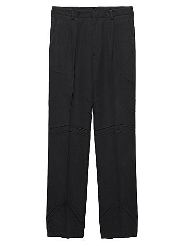 Классические шероховатые брюки Prada с широкими штанинами и эффектом потертости 11011565