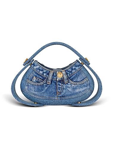 Balmain Женская денимовая сумка среднего размера Jolie Madame с верхней ручкой и съемным плечевым ремнем 11024142