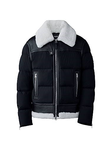 Длинный пуховик Mackage Robert с отделкой из овчины и карманами на молнии 11012731