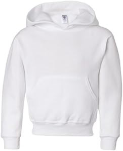 Молодежное белое флисовое худи Jerzees с карманом и прочными строчками, размер XL 10022447