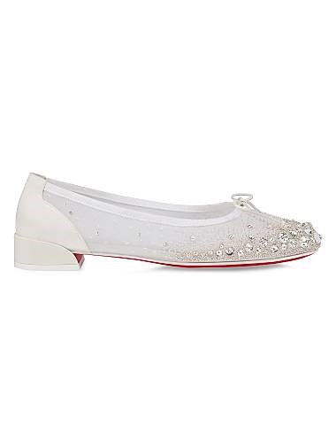 Christian Louboutin Балетки Sweetie Jane из креп-сатина с кристаллами, произведенные в Италии 11009645