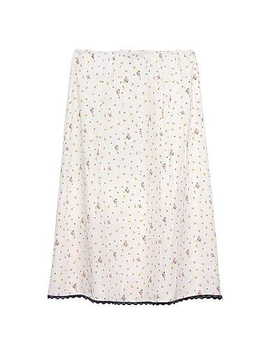 Юбка Prada с цветочным принтом и расклешенным силуэтом, выполненная из 38% шелка и 62% вискозы 11009867