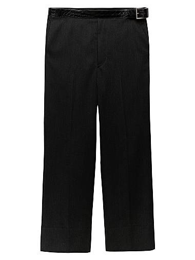 Прямые брюки Prada с широкими штанинами и съёмным кожаным поясом, 100% овечья шерсть 11021200