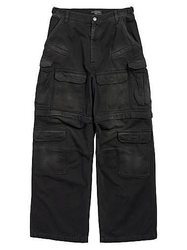 Джинсы Cargo Balenciaga из мягкого денима с четырьмя карманами и регулируемой талией 11028314