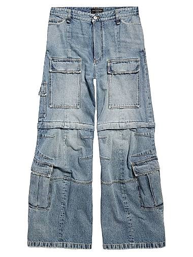 Джинсы-карго Balenciaga с расклешенными брючинами, 100% хлопок, 7 карманов, сделано в Италии 11028685