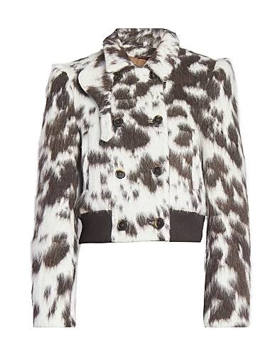 Жакет из шерстяной смеси с принтом коровы и двойной застежкой от Dries Van Noten 11013990