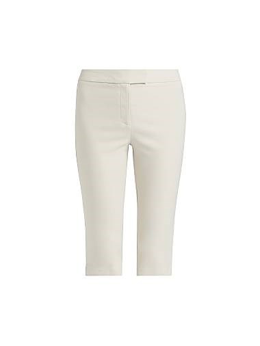 Капри Lamarque из стретчевого твила с поясом, застежкой-молнией и вентиляционными манжетами 11027960