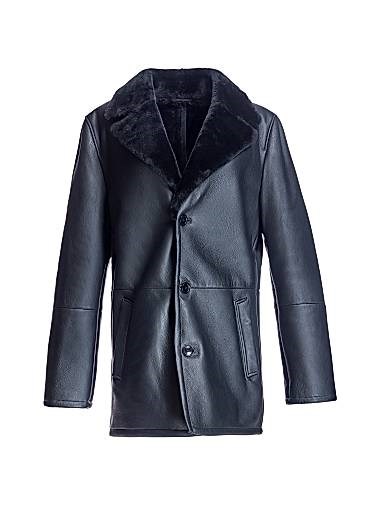 Мужская нубуковая овечья куртка Maximilian на пуговицах с прямыми рукавами 11025764