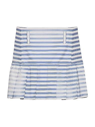 Мини-юбка Prada с полосками, плёночный стиль, 100% хлопок, эластичный пояс 11008417