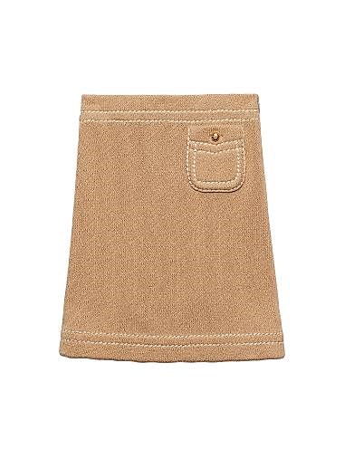 Мини-юбка из хлопка Prada с расклешенным силуэтом и романтической вышивкой 11010689