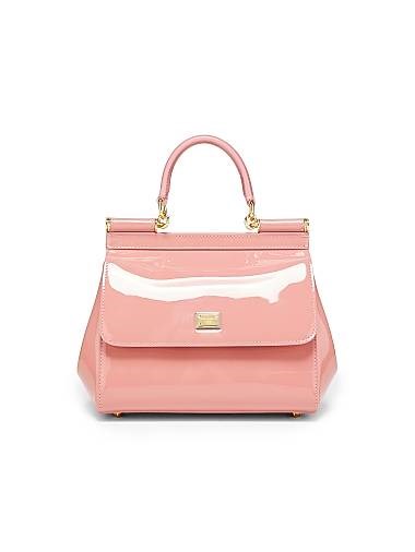 Dolce &amp, Gabbana Сумка Sicily из лакированной кожи с ручкой и съемным плечевым ремнем, 100% кожа, размер 20x10x18 см 11025602