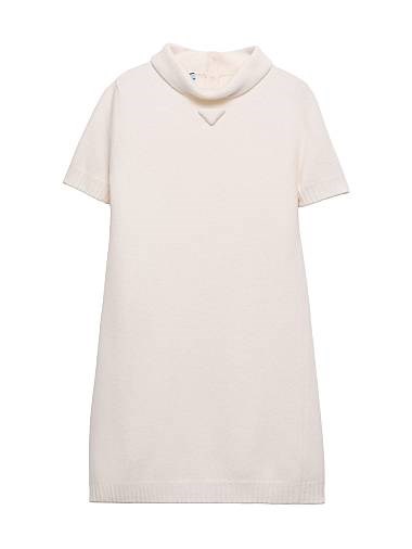 Мини-платье Prada из мягкой флисовой шерсти, с короткими рукавами и облегающим кроем 11025682