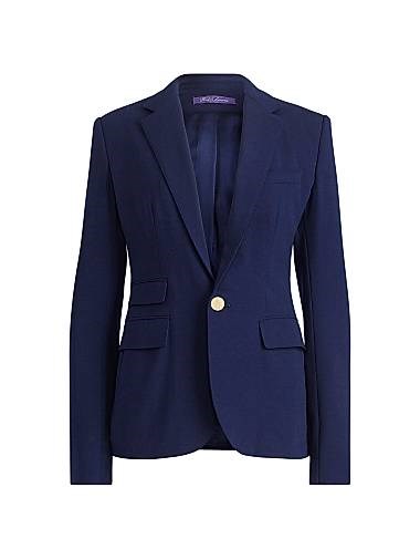 COLLECTION Ralph Lauren Жакет из стретч-шерсти Ralph Lauren с одной золотистой пуговицей и карманами 11027705