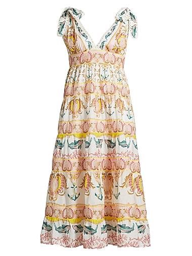 Платье миди из хлопка с глазчатой отделкой Maritime Magic от Farm Rio 11026192