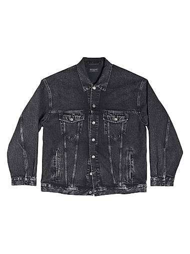 Оверсайз унисекс куртка Balenciaga из японского денима, 100% хлопок, Италия, со стразами 11024286