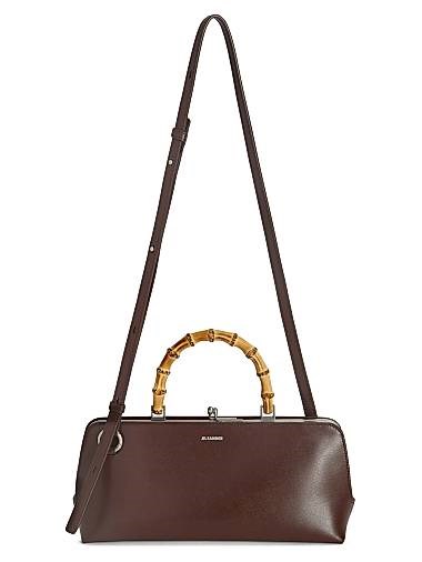 Jil Sander Сумка из натуральной кожи с верхней ручкой, молнией и съемным ремешком 11024634