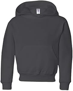 Удобное молодежное худи с капюшоном Jerzees 50/50, сочетание полиэстера и хлопка, серый цвет 10022434