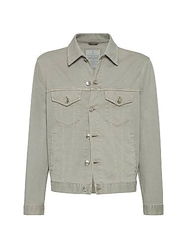 Куртка из лёгкого денима с четырьмя карманами и металлизированной застёжкой Brunello Cucinelli, с регулируемой посадкой 11028458