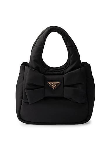 Prada Мини-сумка из переработанного нейлона с бантом, 3 отделения, съемный ремешок из наппы 11030182
